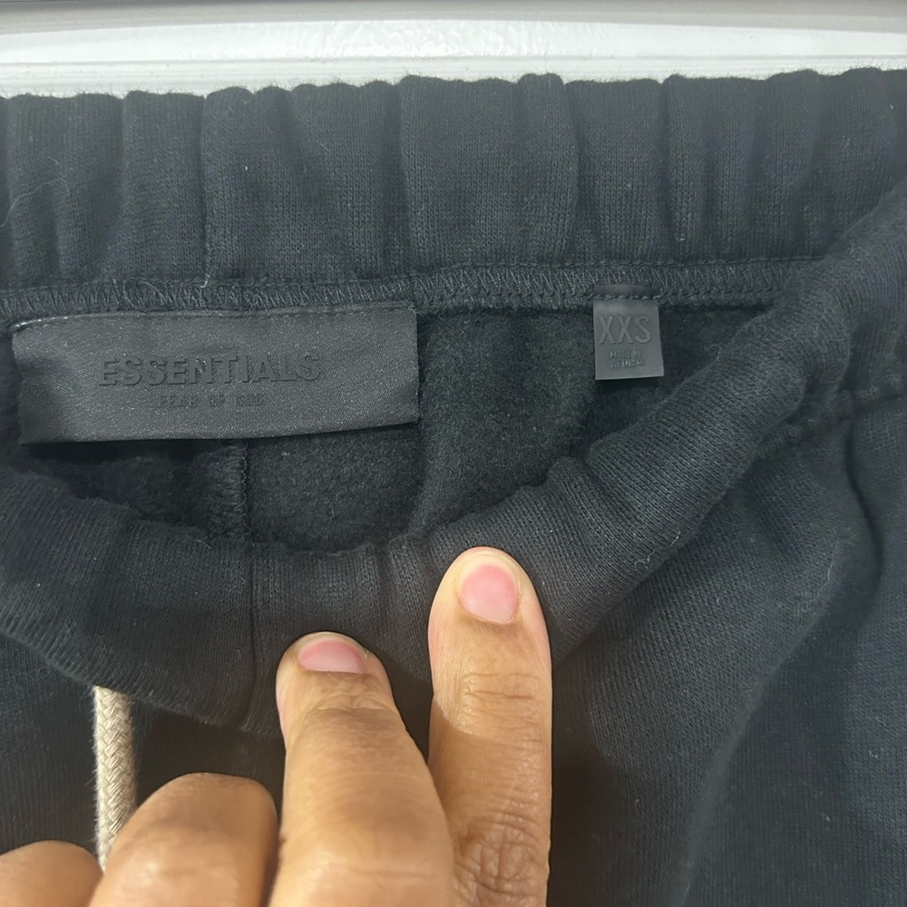NWOT Essentials Jet Black Joggers - Picture 5 of 6